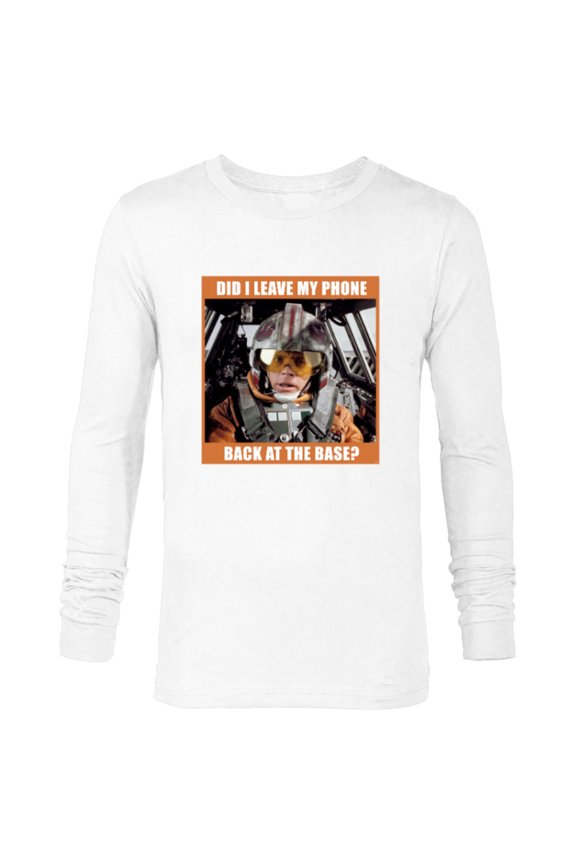 Luke Skywalker Did I Leave My Phone Funny Meme - Long Sleeve T-Shirt for Men - Customized-White