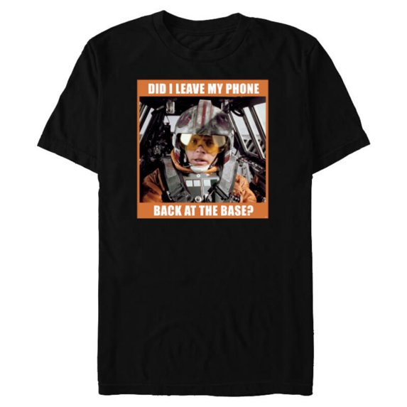 Star Wars Luke Skywalker Did I Leave My Phone Funny Meme - Short Sleeve Blended T-Shirt for Adults - Customized-Black