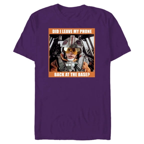 Star Wars Luke Skywalker Did I Leave My Phone Funny Meme - Short Sleeve Blended T-Shirt for Adults - Customized-Purple
