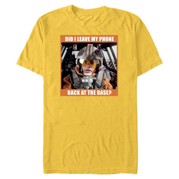 Star Wars Luke Skywalker Did I Leave My Phone Funny Meme - Short Sleeve Blended T-Shirt for Adults - Customized-Yellow