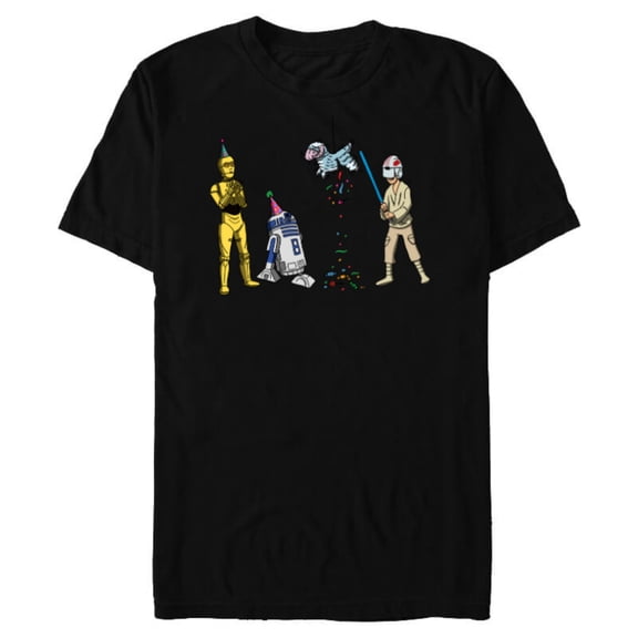Star Wars Luke Skywalker Jedi Droids Tauntaun Piñata Funny - Short Sleeve Blended T-Shirt for Adults - Customized-Black
