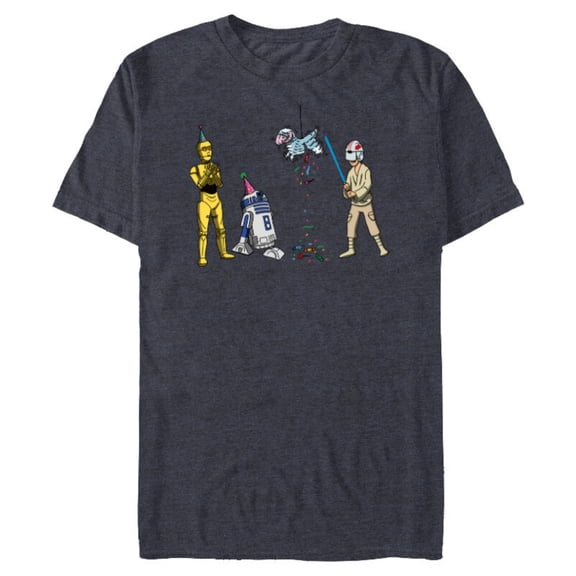 Star Wars Luke Skywalker Jedi Droids Tauntaun Piñata Funny - Short Sleeve Blended T-Shirt for Adults - Customized-Navy Heather