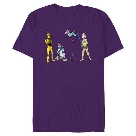 Star Wars Luke Skywalker Jedi Droids Tauntaun Piñata Funny - Short Sleeve Blended T-Shirt for Adults - Customized-Purple