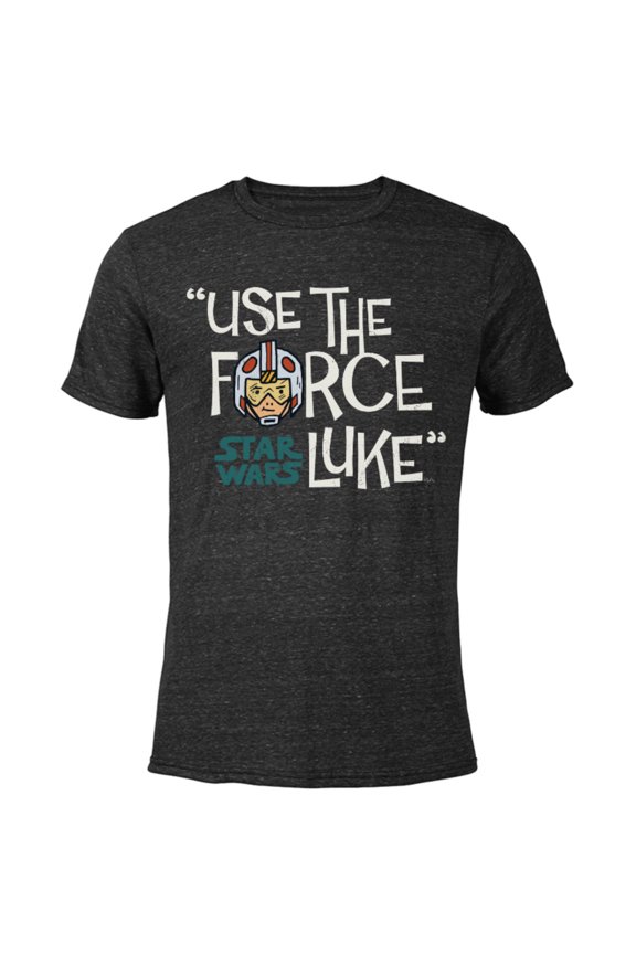 Luke Skywalker Use The Force - Short Sleeve Blended T-Shirt for Adults – Customized-Black