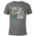 thumbnail image 1 of Star Wars Luke Skywalker Use The Force - Short Sleeve Blended T-Shirt for Adults – Customized-Dark Heather, 1 of 5