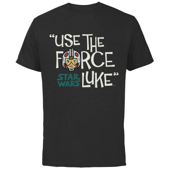 Star Wars Luke Skywalker Use The Force - Short Sleeve Cotton T-Shirt for Adults - Customized-Black