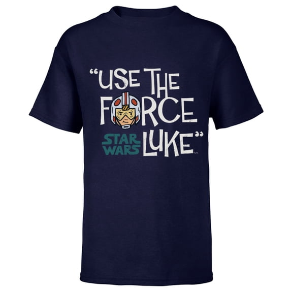 Star Wars Luke Skywalker Use The Force - Short Sleeve T-Shirt for Kids – Customized-Navy