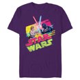 thumbnail image 1 of Star Wars Luke Skywalker vs Darth Vader Duel Retro 1980 Vibe - Short Sleeve Blended T-Shirt for Adults - Customized-Purple, 1 of 5