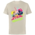 thumbnail image 1 of Star Wars Luke Skywalker vs Darth Vader Duel Retro 1980 Vibe - Short Sleeve Cotton T-Shirt for Adults - Customized-Natural, 1 of 5