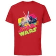 thumbnail image 1 of Star Wars Luke Skywalker vs Darth Vader Duel Retro 1980 Vibe - Short Sleeve Cotton T-Shirt for Adults - Customized-Red, 1 of 5