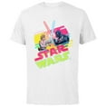 thumbnail image 1 of Star Wars Luke Skywalker vs Darth Vader Duel Retro 1980 Vibe - Short Sleeve Cotton T-Shirt for Adults - Customized-White, 1 of 5