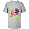 thumbnail image 1 of Star Wars Luke Skywalker vs Darth Vader Duel Retro 1980 Vibe - Short Sleeve T-Shirt for Kids - Customized-Athletic Heather, 1 of 5