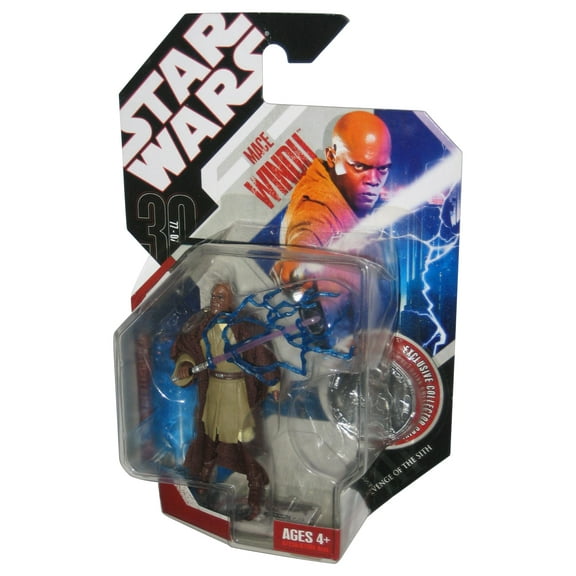 Star Wars Mace Windu 30th Anniversary Figure w/ Silver Collector Coin - (Dented Plastic)