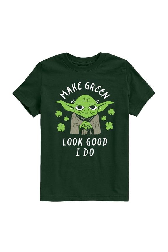 - Make Green Look Good Yoda - Youth Boys Short Sleeve Graphic T-Shirt