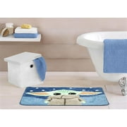 Star Wars Mandalorian Baby Yoda 20"x30" Blue Bath Rug, 100% Microfiber