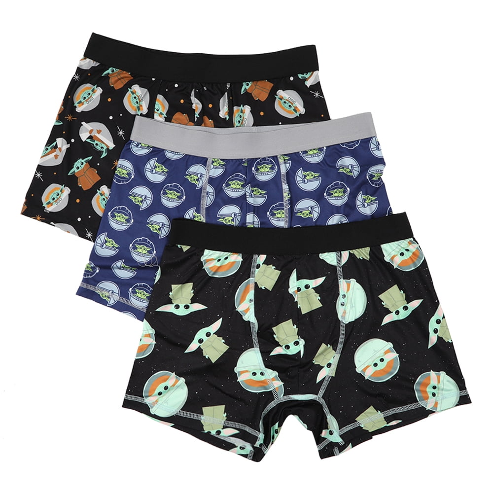 Star Wars Mandalorian Baby Yoda Character Mens 3pk Boxer Briefs Set-L 