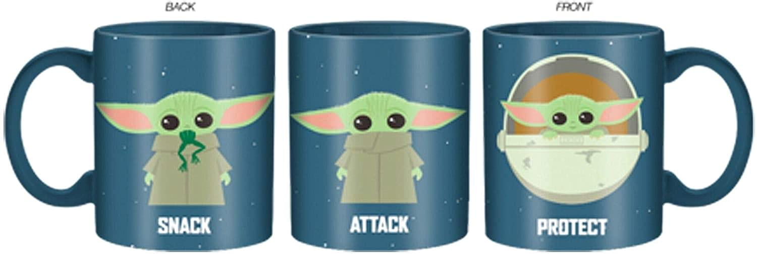 Paladone Mandalorian The Child Tasse à café avec changement de chaleur, Baby Yoda The Bounty, 300 ml PP7337MAN