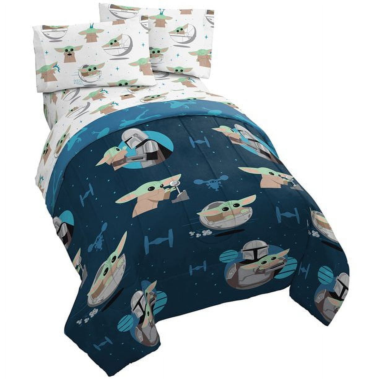 Star Wars Mandalorian Baby Yoda Grogu Twin Comforter & Sheet Set ...