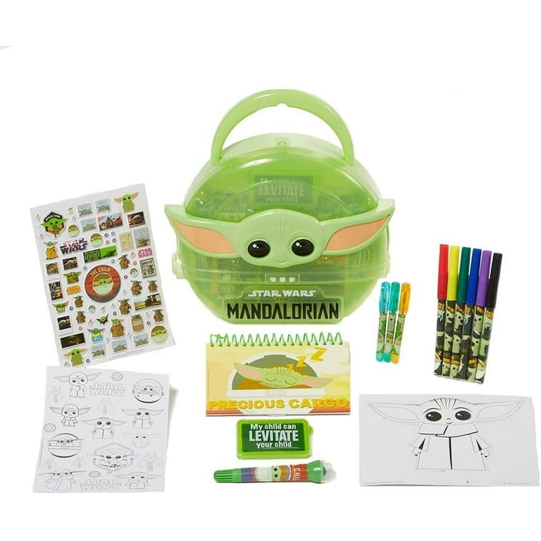 Star Wars Mandalorian Baby Yoda Coloring & Sticker Activity Set for Kids with Travel Carrying Case