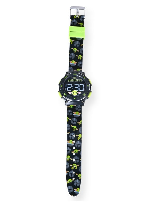 Star Wars Mandalorian Baby Yoda Unisex LED Watch with Silicone Strap (MNL4101WM)
