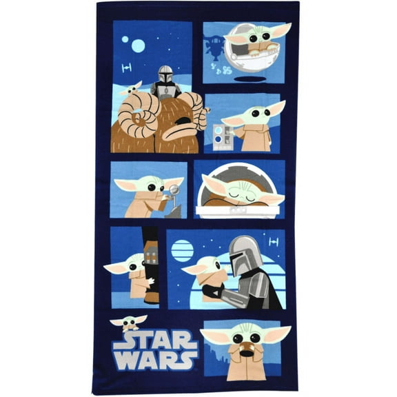 Star Wars Mandalorian Beach Towel 54" x 27" Child Grogu Baby Yoda Microfiber