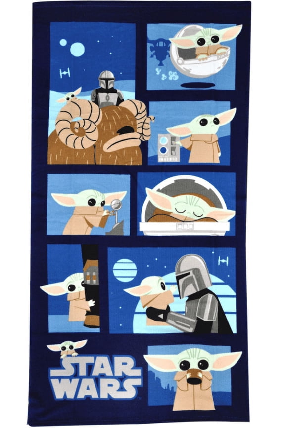 Mandalorian Beach Towel 54" x 27" Child Grogu Baby Yoda Microfiber