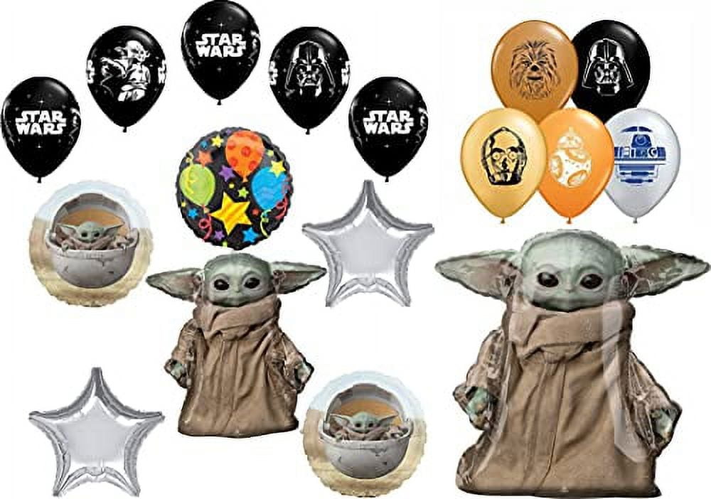Star Wars Mandalorian Birthday Party Supplies Baby Yoda Airwalker Buddy 17 pc Balloon Bouquet Decorations