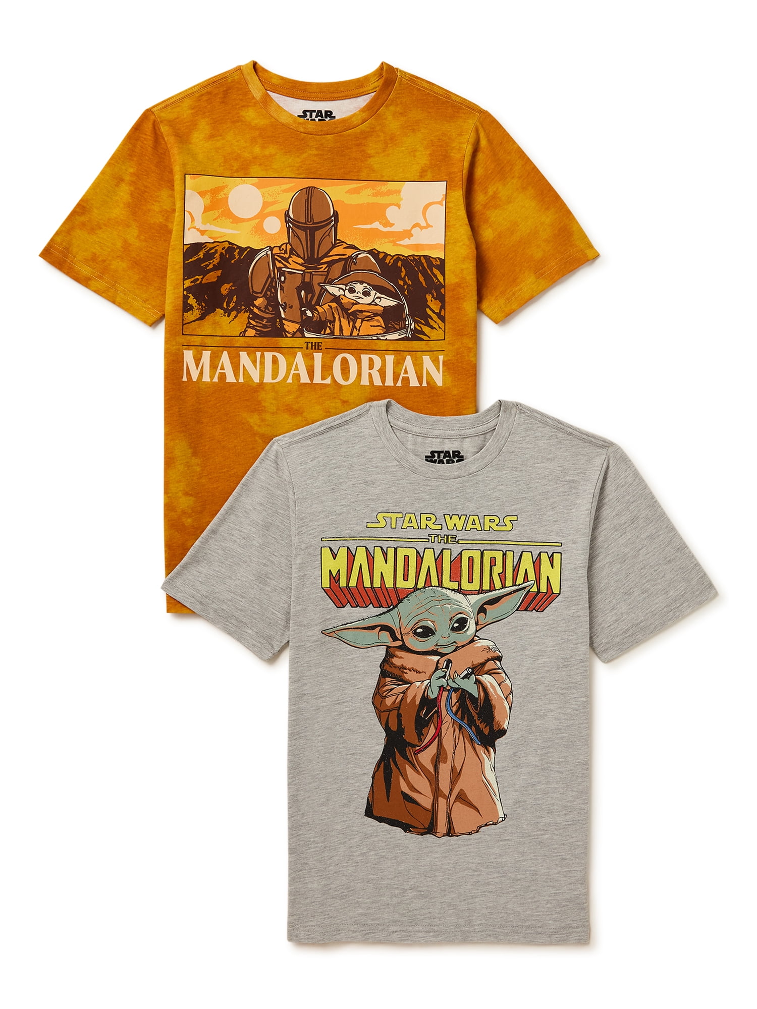Star Mandalorian Boys Short Sleeve Graphic T-shirts, 2-Pack, Sizes XS- XXL Walmart.com