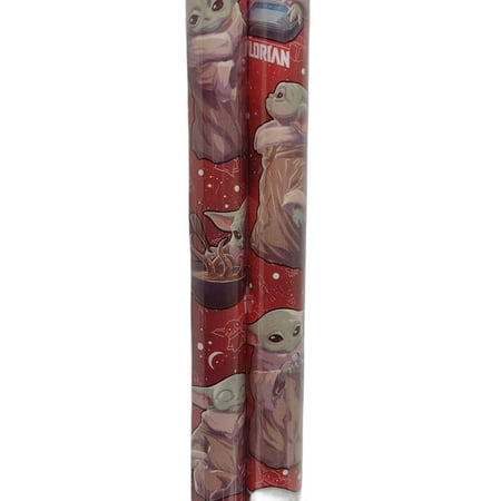 Star Wars Mandalorian Character Christmas Wrapping Paper, (2 - 20sq ft. rolls) - Total 40 sq. ft.