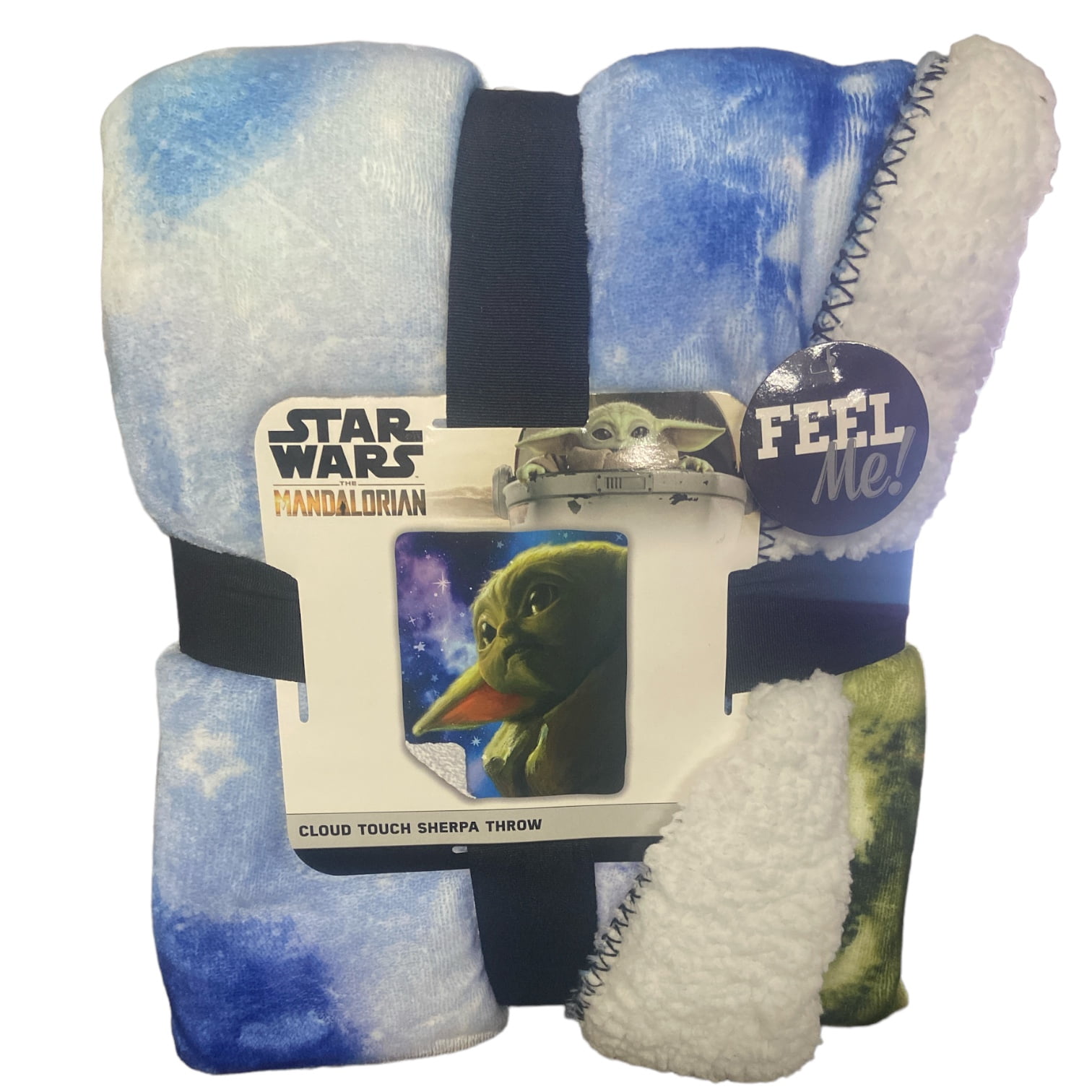Star Wars Mandalorian Cloud Touch Sherpa Throw Blanket Baby Yoda Grogu ...