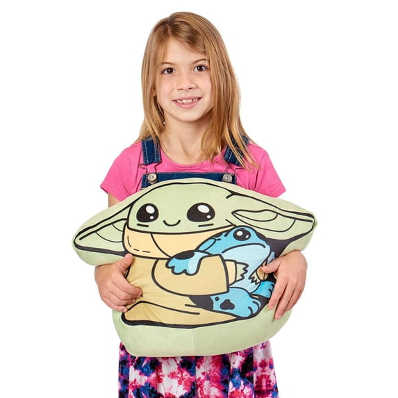 Star Wars Mandalorian Frog Friends Kids Travel Cloud Pillow, 15 inches