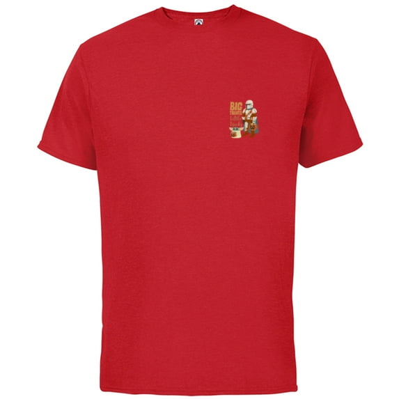 Star Wars Mandalorian Grogu Big Treats Li’l Tricks Halloween - Short Sleeve Cotton T-Shirt for Adults - Customized-Red