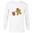 thumbnail image 1 of Star Wars Mandalorian & Grogu Christmas Gingerbread Cookies - Long Sleeve T-Shirt for Men - Customized-White, 1 of 5