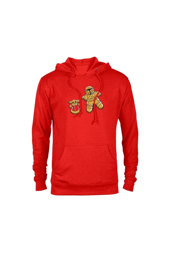 Mandalorian & Grogu Christmas Gingerbread Cookies - Pullover Hoodie for Adults - Customized-Red