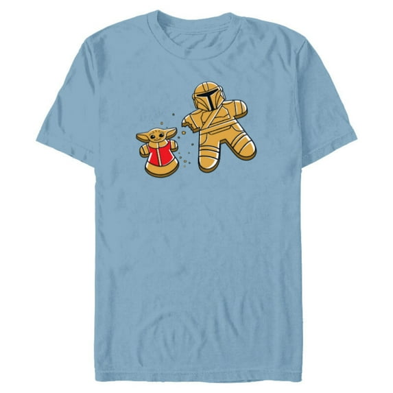 Star Wars Mandalorian & Grogu Christmas Gingerbread Cookies - Short Sleeve Blended T-Shirt for Adults - Customized-Ocean Blue