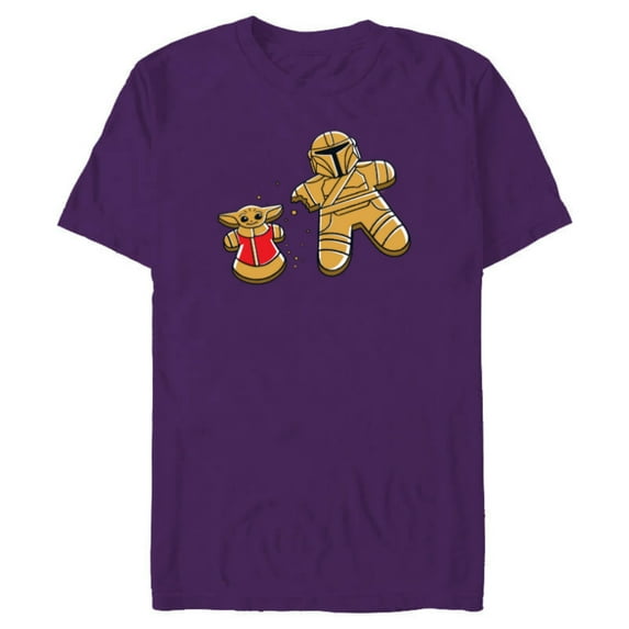 Star Wars Mandalorian & Grogu Christmas Gingerbread Cookies - Short Sleeve Blended T-Shirt for Adults - Customized-Purple