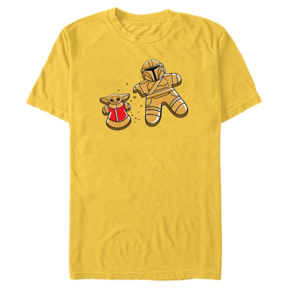 Star Wars Mandalorian & Grogu Christmas Gingerbread Cookies - Short Sleeve Blended T-Shirt for Adults - Customized-Yellow