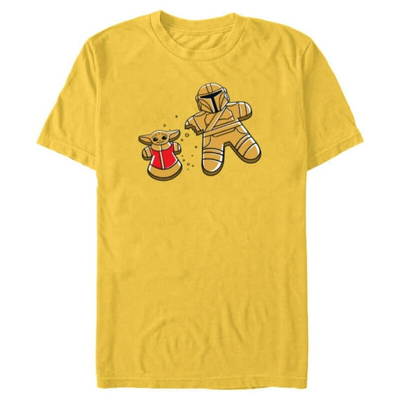 Star Wars Mandalorian & Grogu Christmas Gingerbread Cookies - Short Sleeve Blended T-Shirt for Adults - Customized-Yellow