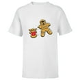 thumbnail image 1 of Star Wars Mandalorian & Grogu Christmas Gingerbread Cookies - Short Sleeve T-Shirt for Kids - Customized-White, 1 of 5