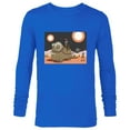 thumbnail image 1 of Star Wars Mandalorian & Grogu Christmas Jingle Bell Bantha - Long Sleeve T-Shirt for Men - Customized-Navy, 1 of 5