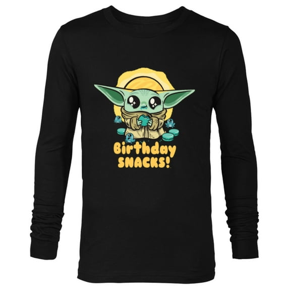 Star Wars Mandalorian Grogu Frogs & Cookies Birthday Snacks! - Long Sleeve T-Shirt for Men - Customized-Black