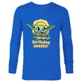thumbnail image 1 of Star Wars Mandalorian Grogu Frogs & Cookies Birthday Snacks! - Long Sleeve T-Shirt for Men - Customized-Navy, 1 of 5