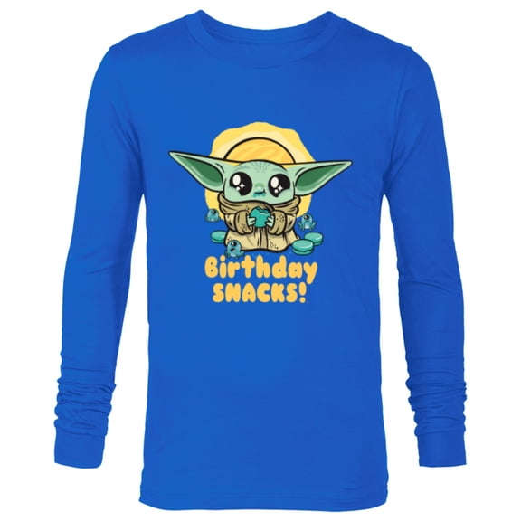 Star Wars Mandalorian Grogu Frogs & Cookies Birthday Snacks! - Long Sleeve T-Shirt for Men - Customized-Navy