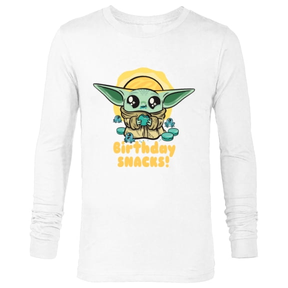 Star Wars Mandalorian Grogu Frogs & Cookies Birthday Snacks! - Long Sleeve T-Shirt for Men - Customized-White