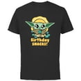 thumbnail image 1 of Star Wars Mandalorian Grogu Frogs & Cookies Birthday Snacks! - Short Sleeve Cotton T-Shirt for Adults - Customized-Black, 1 of 5