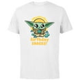 thumbnail image 1 of Star Wars Mandalorian Grogu Frogs & Cookies Birthday Snacks! - Short Sleeve Cotton T-Shirt for Adults - Customized-White, 1 of 5