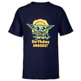 thumbnail image 1 of Star Wars Mandalorian Grogu Frogs & Cookies Birthday Snacks! - Short Sleeve T-Shirt for Kids - Customized-Navy, 1 of 5