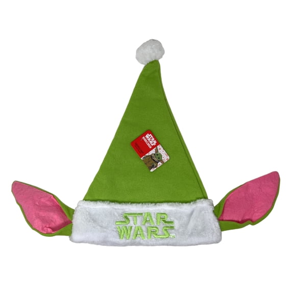Star Wars Mandalorian Grogu Green Santa Hat with Ears
