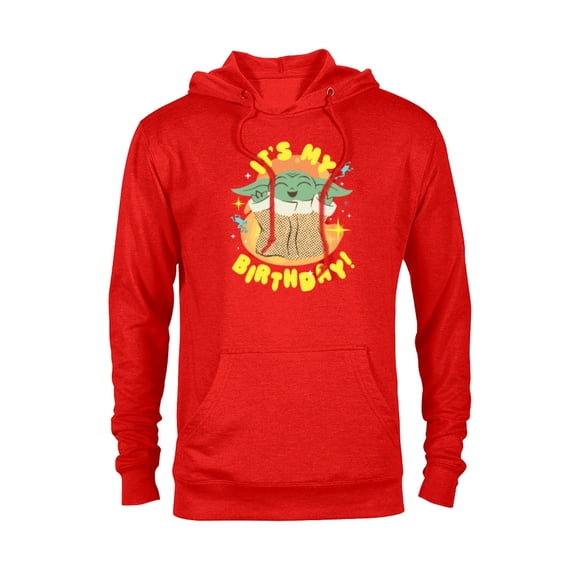Star Wars Mandalorian Grogu Happy Frogs It’s My Birthday! - Pullover Hoodie for Adults - Customized-Red
