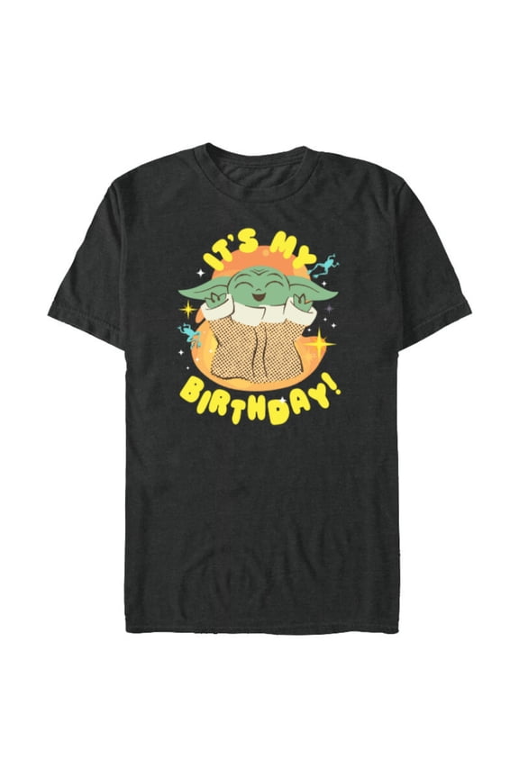 Mandalorian Grogu Happy Frogs It’s My Birthday! - Short Sleeve Blended T-Shirt for Adults - Customized-Dark Heather